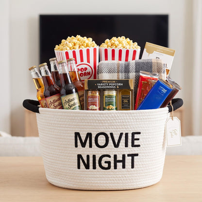 Yungyan Halloween Movie Night Supplies Snack Tray, Orange Gift Basket