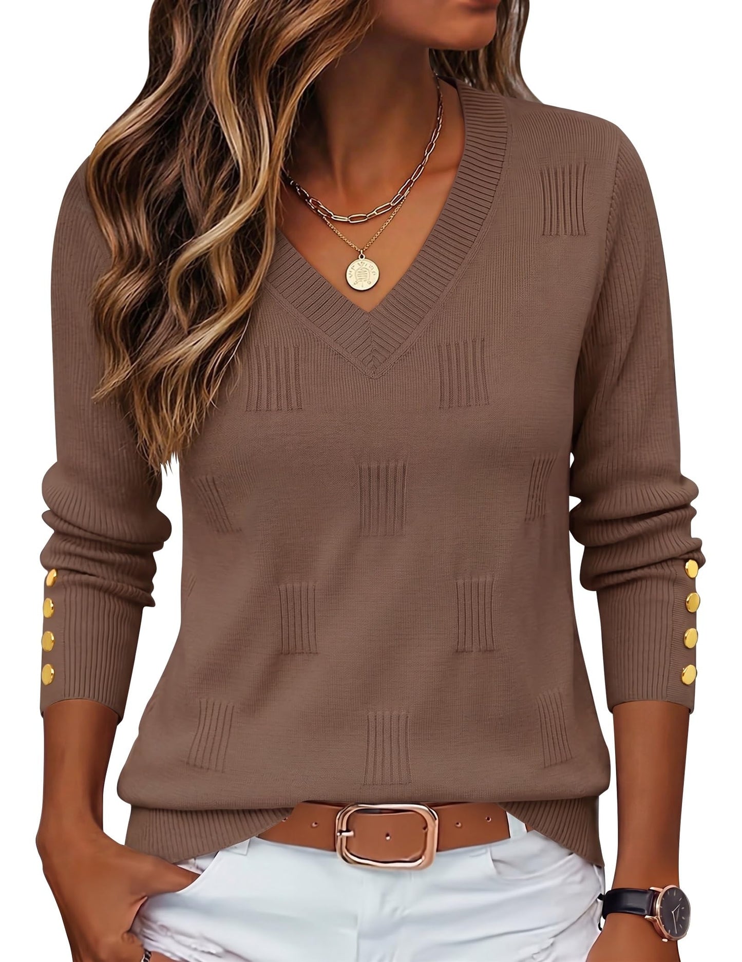 Zeagoo Womens V Neck Sweaters