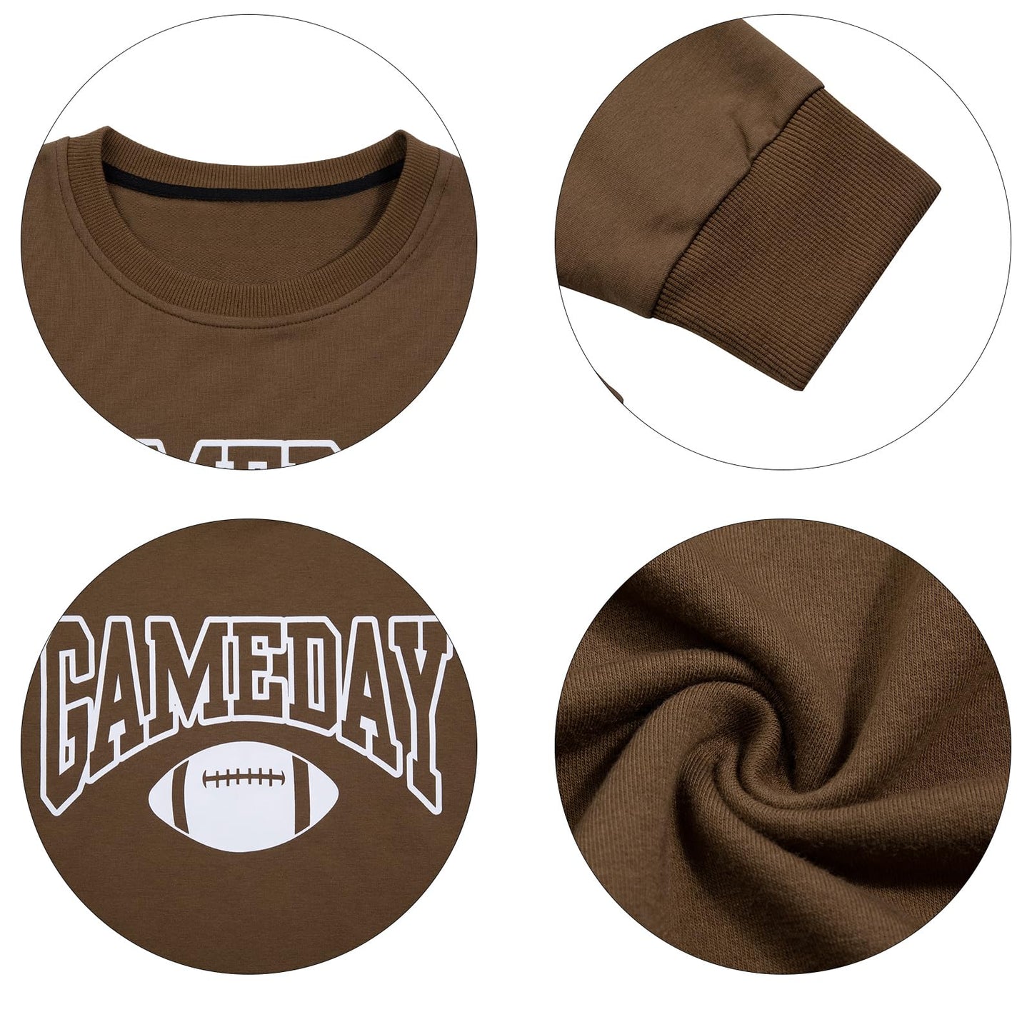 FAYALEQ Game Day Sweatshirts Women Football Sweatshirt Football Rugby Pullovers Casual Game Day Fan Pullover Top