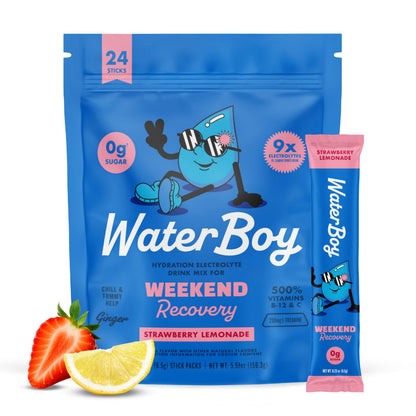 Waterboy - Weekend Recovery, Variety Pack, Sugar Free Electrolytes Powder Drink Mix - 24ct Hydration Packets