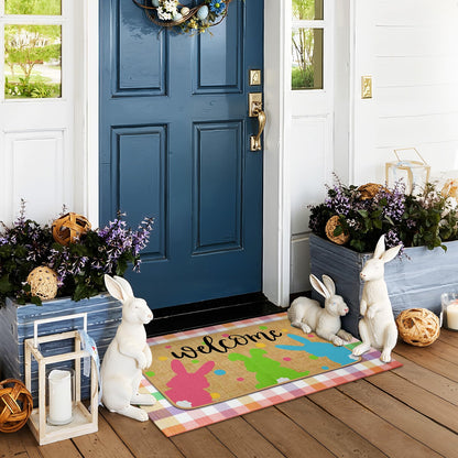 Tinideya 2 Pcs Halloween Door Mats Outdoor Layered Ghost Front Door Mat