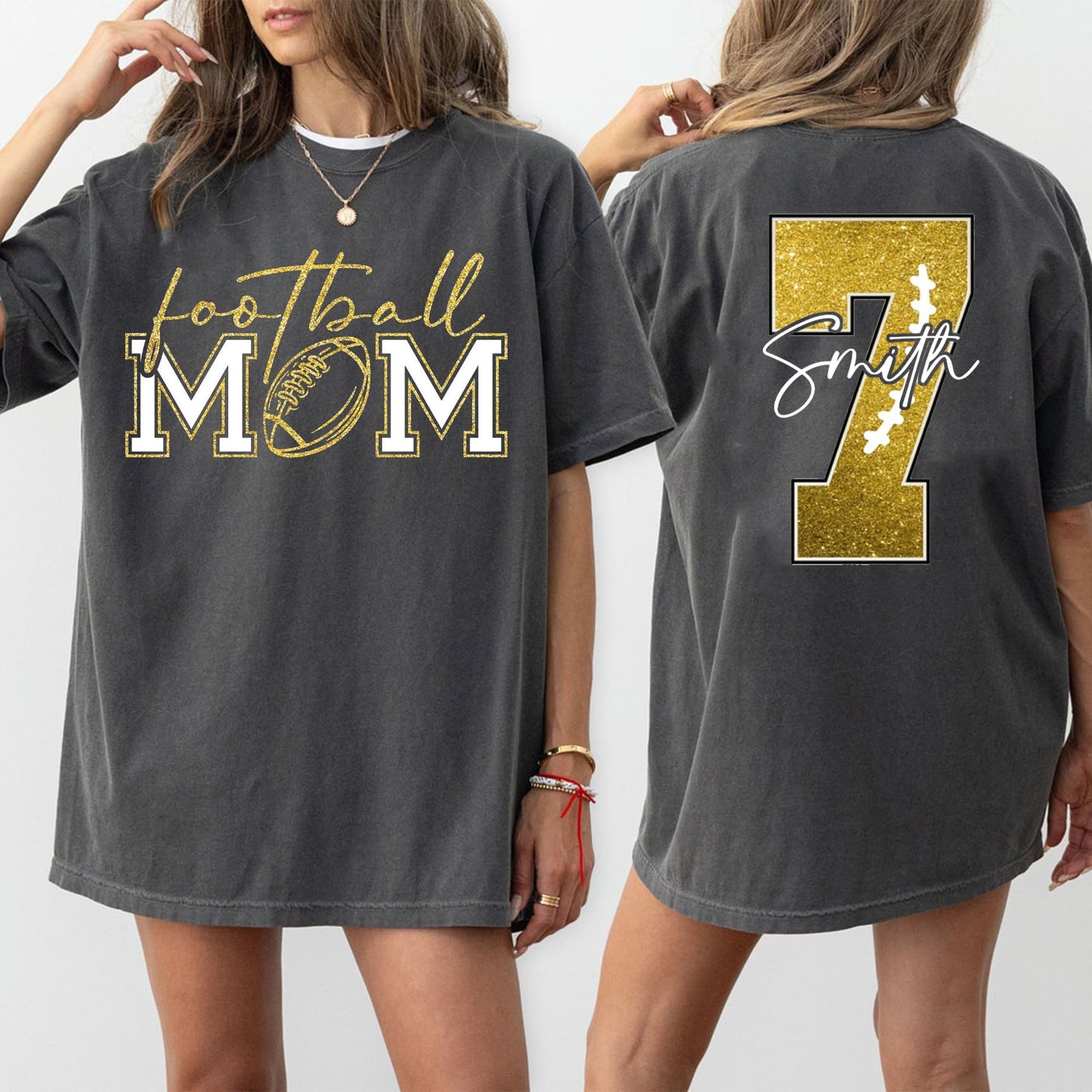 Personalized Football Mom Shirt with Kids Names and Jersey Number, Custom Football Mama Shirt, Women Sport Shirts