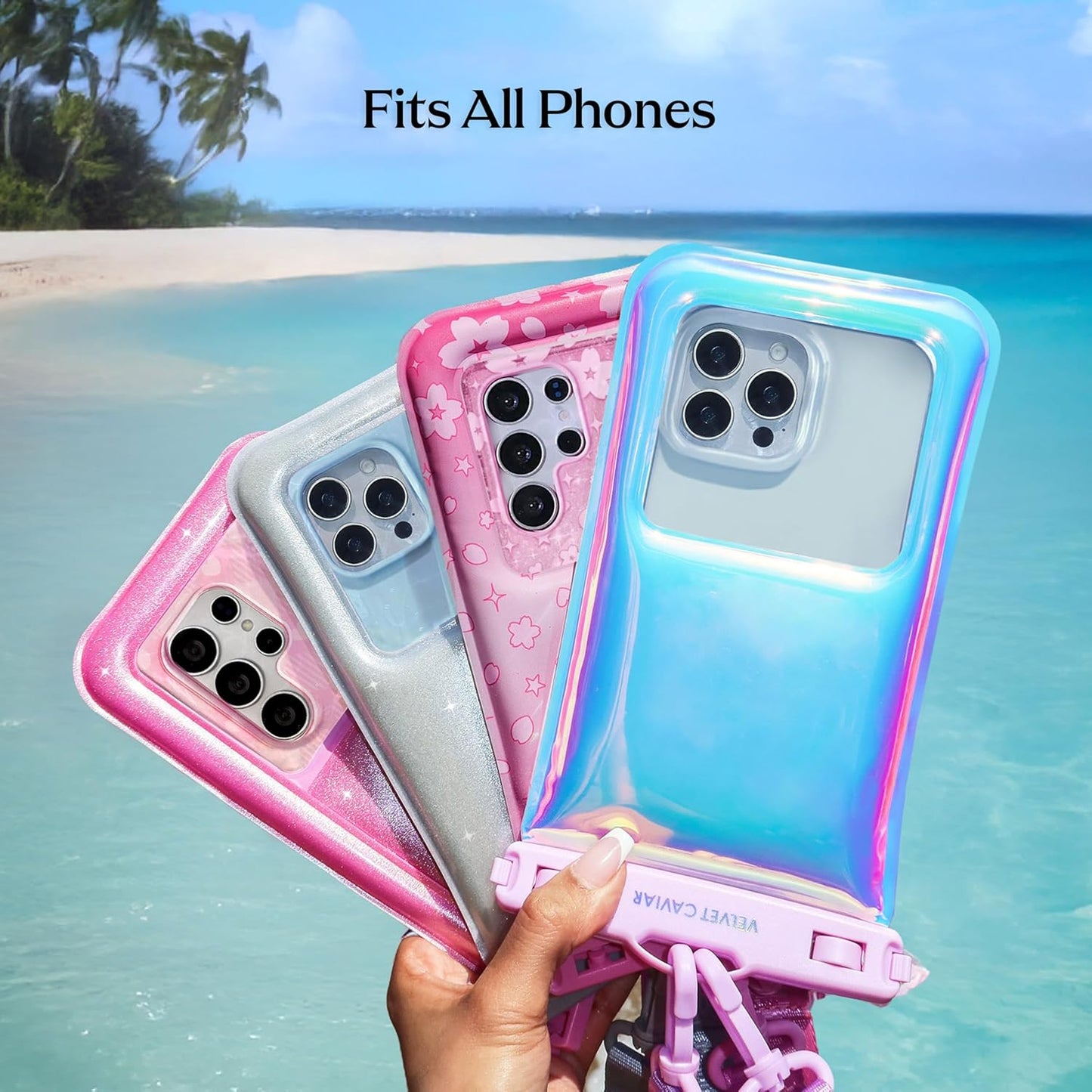 VELVET CAVIAR Waterproof Phone Pouch with Lanyard