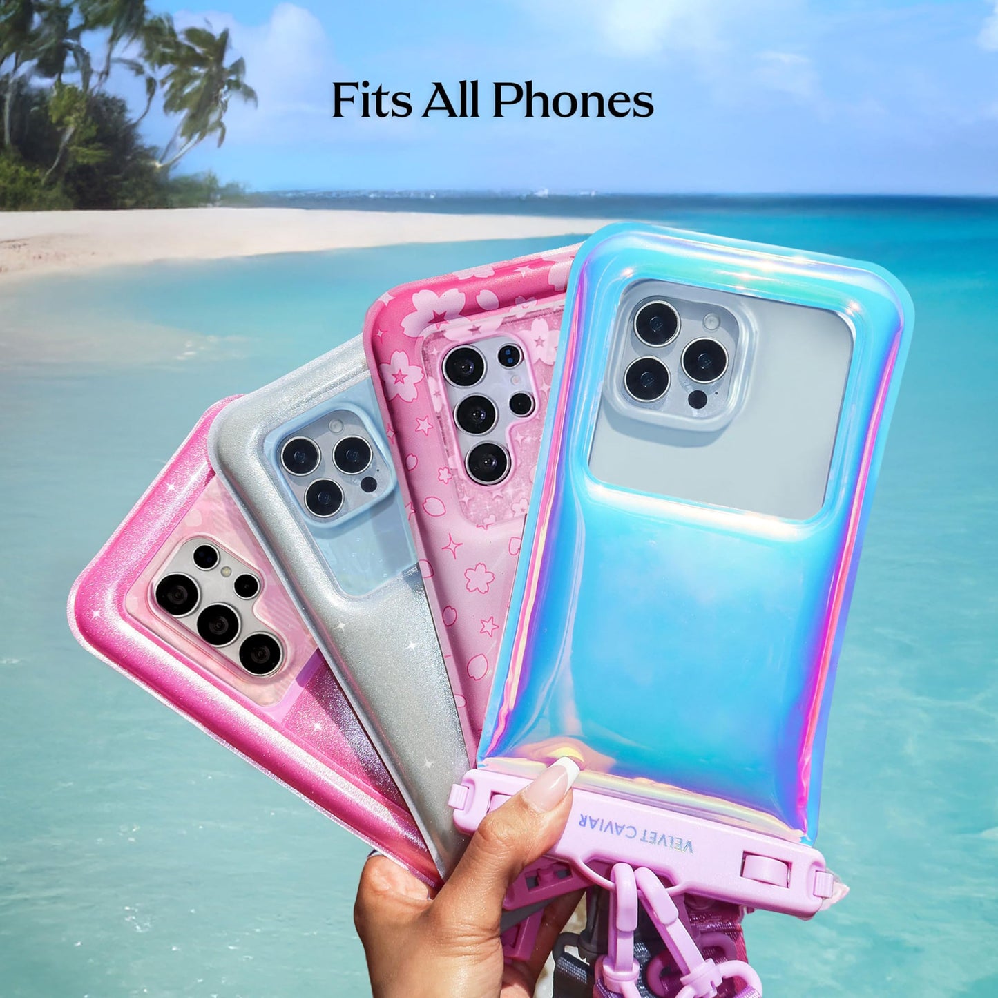 VELVET CAVIAR Waterproof Phone Pouch with Lanyard