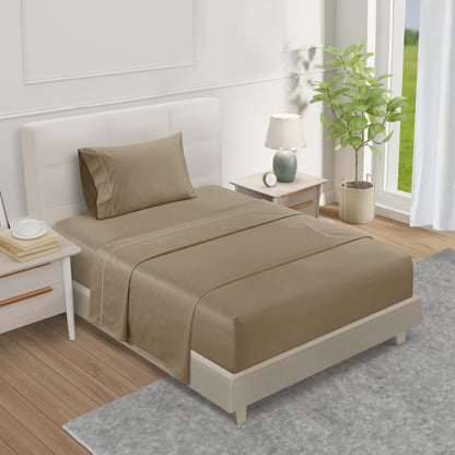 100% Egyptian Cotton Sheets King Size Sheets Set with Fully Elasticated 15" Deep Fitted Sheet & Pillowcase Sets, 800TC Sateen Weave Hotel Collection King Sheet Set, Soft Luxury White Bedding