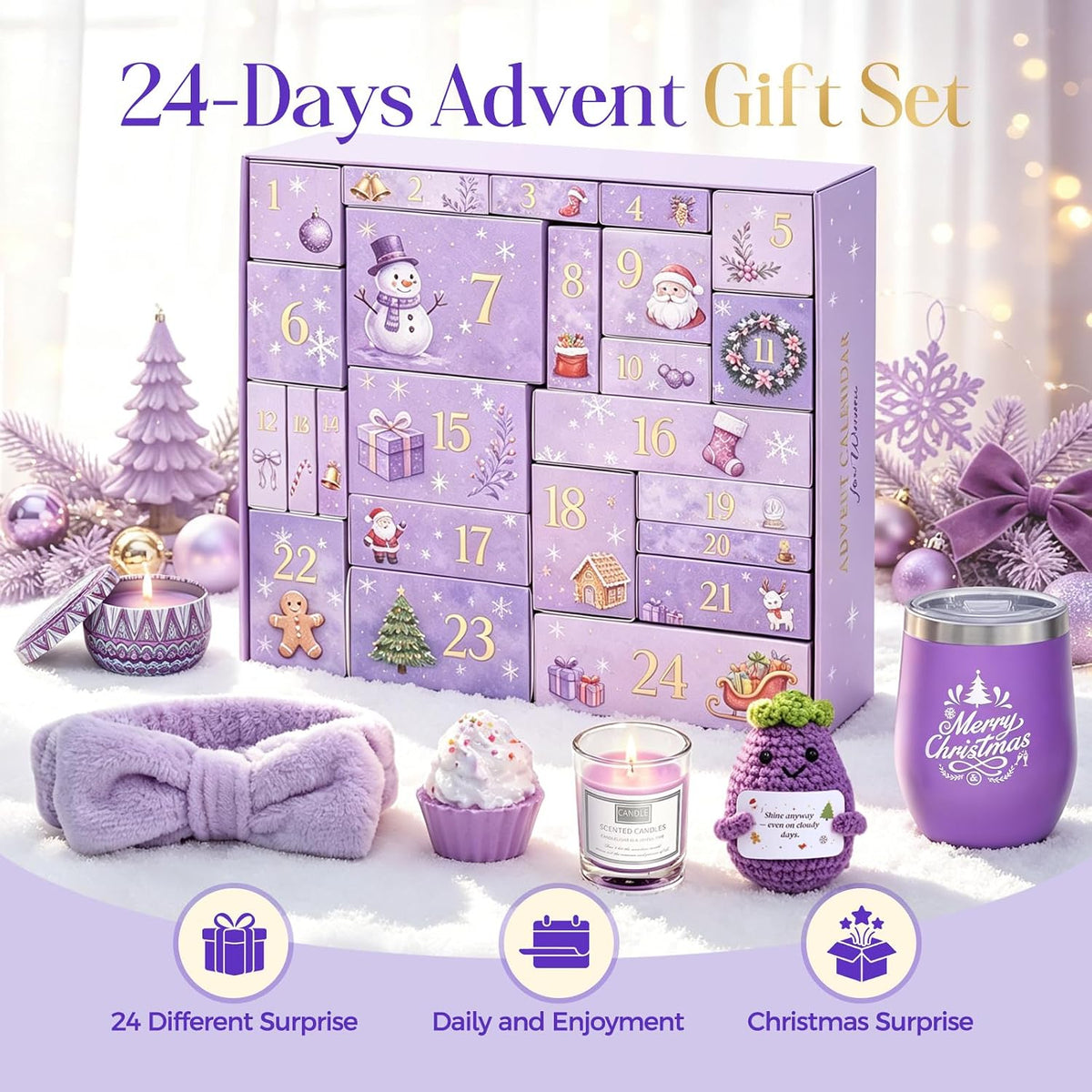 Advent Calendar 2026 for Women, 24 Days of Christmas Countdown Spa Gifts