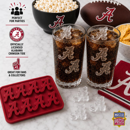 Masterpieces Fanpans Ncaa Alabama Crimson Tide Silicone Ice Cube Tray Set - Fun Alabama Merchandise, Dishwasher Safe
