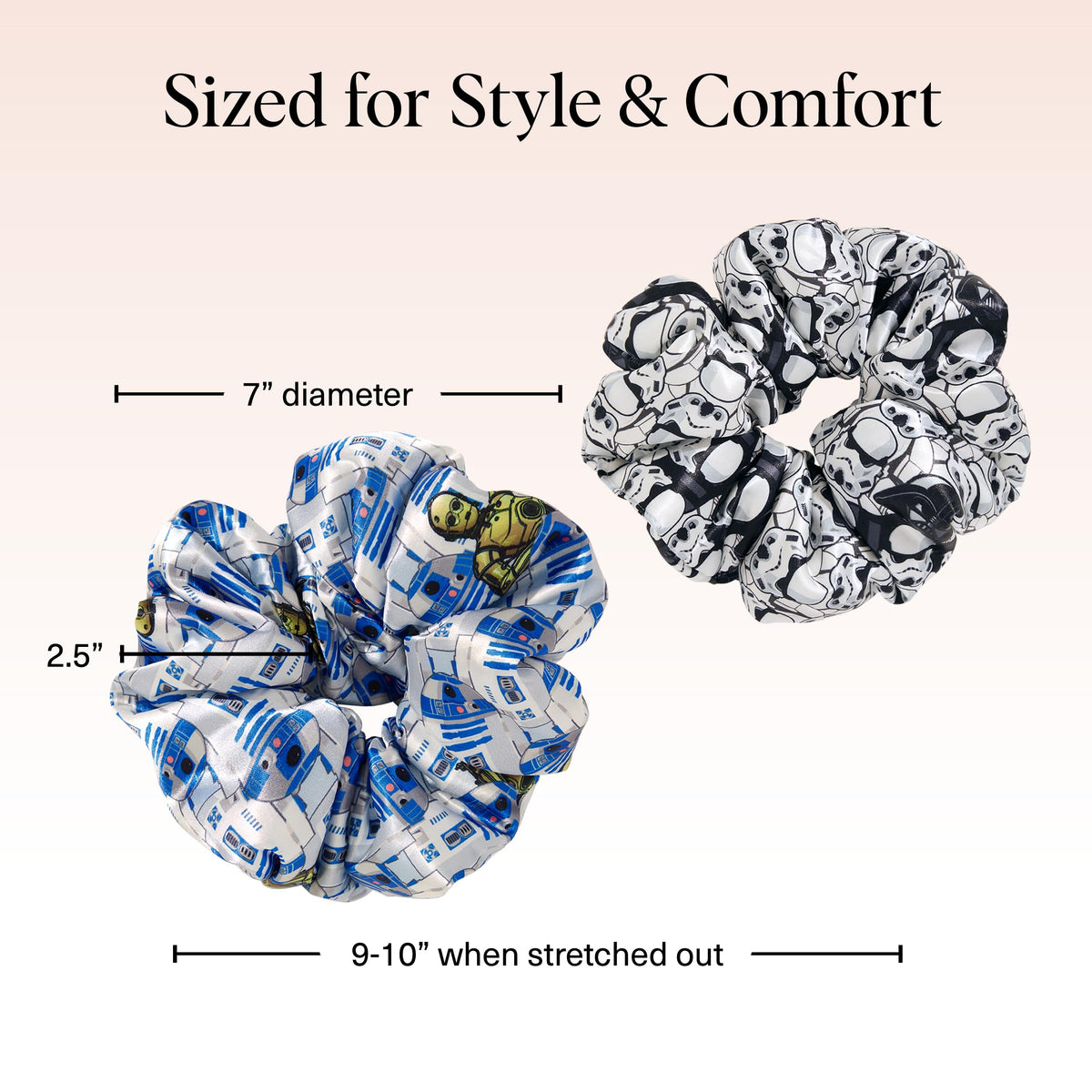 Kitsch Ultra-Petite Satin Scrunchies for Women - Cherry Blossom, 5pcs