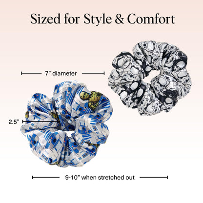 Kitsch Ultra-Petite Satin Scrunchies for Women - Cherry Blossom, 5pcs
