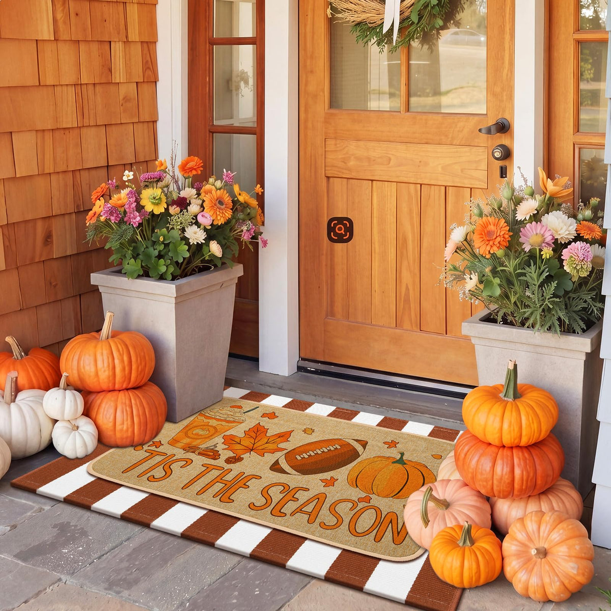 Tinideya 2 Pcs Halloween Door Mats Outdoor Layered Ghost Front Door Mat