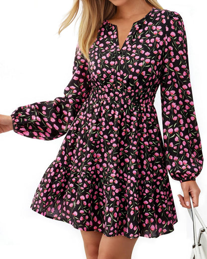 BTFBM Women’s Floral Long Sleeve Mini Dress