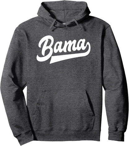 Bama Alabama White Script Design Southern Pullover Hoodie