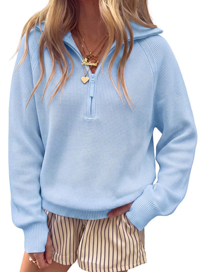 Women's Half Zip Sweater Long Sleeve Pullover