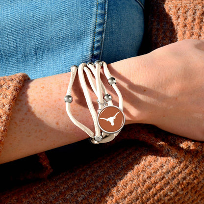 FTH Leather Cord Bracelet Silver Beads 7.5 Inch Officially Licensed