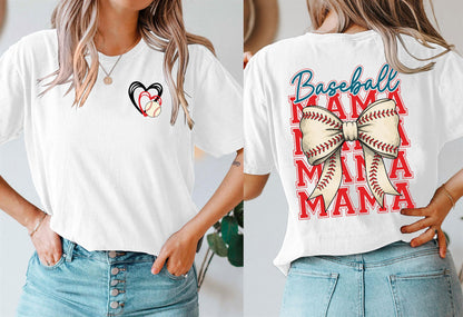 Baseball Mom Shirt for Women: Funny Baseball Tee Shirt Baseball Mama Short Sleeve Casual Tee Tops