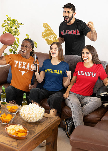 State T-Shirt – Bold Sport State Letters Tee for Fans and Game Days