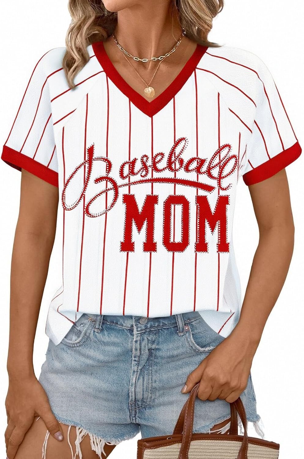 Baseball Shirt Women Baseball Mom Shirts Baseball Game Day Top