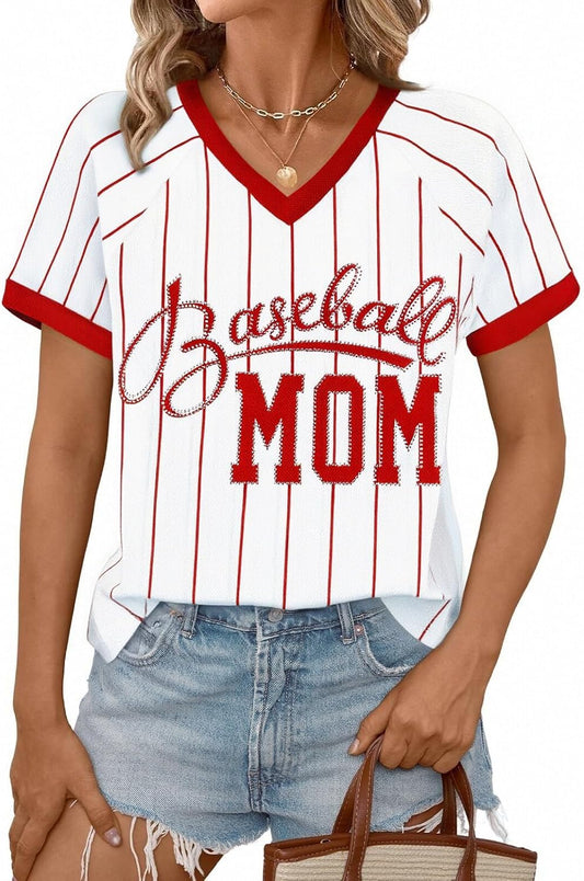Baseball Shirt Women Baseball Mom Shirts Baseball Game Day Top