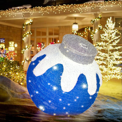 2 Pcs Outdoor Christmas Ornaments, Lighted Pop-Up Holiday Ball Decoration with 160 LED Lights, 8 Light Functions, Lighted Collapsible Christmas Outdoor Decorations for Yard, Patio, Home