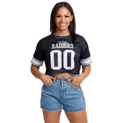 FOCO NFL Womens NFL Ladies Fashion Gameday Jersey Mesh Crop Top Shirt