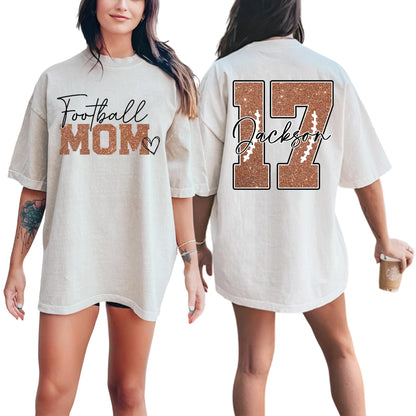 Personalized Football Mom Shirt with Kids Names and Jersey Number, Custom Football Mama Shirt, Women Sport Shirts