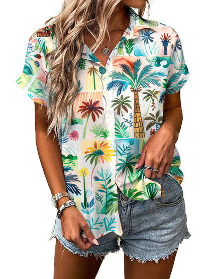 UNIQUEONE Womens Hawaiian Shirt