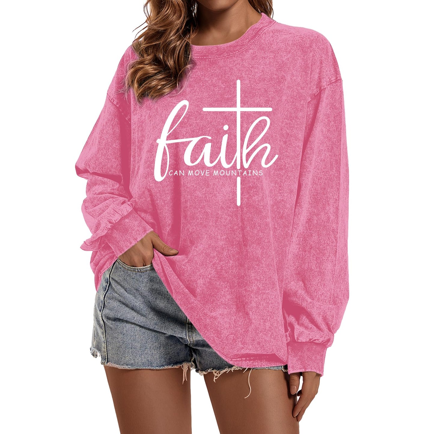 Christian Shirts for Women Faith Can Move Mountains