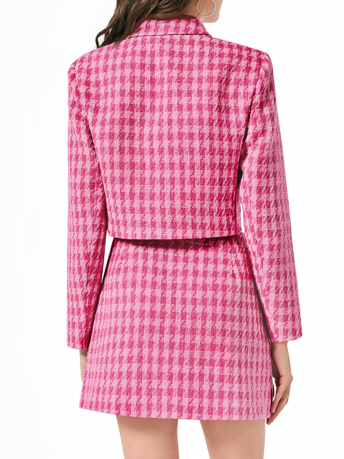 Cicy Bell Womens Cropped Tweed Business Casual Suit