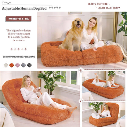 Upholstered Convertible Lounge Chair with 2 Soft Pillows