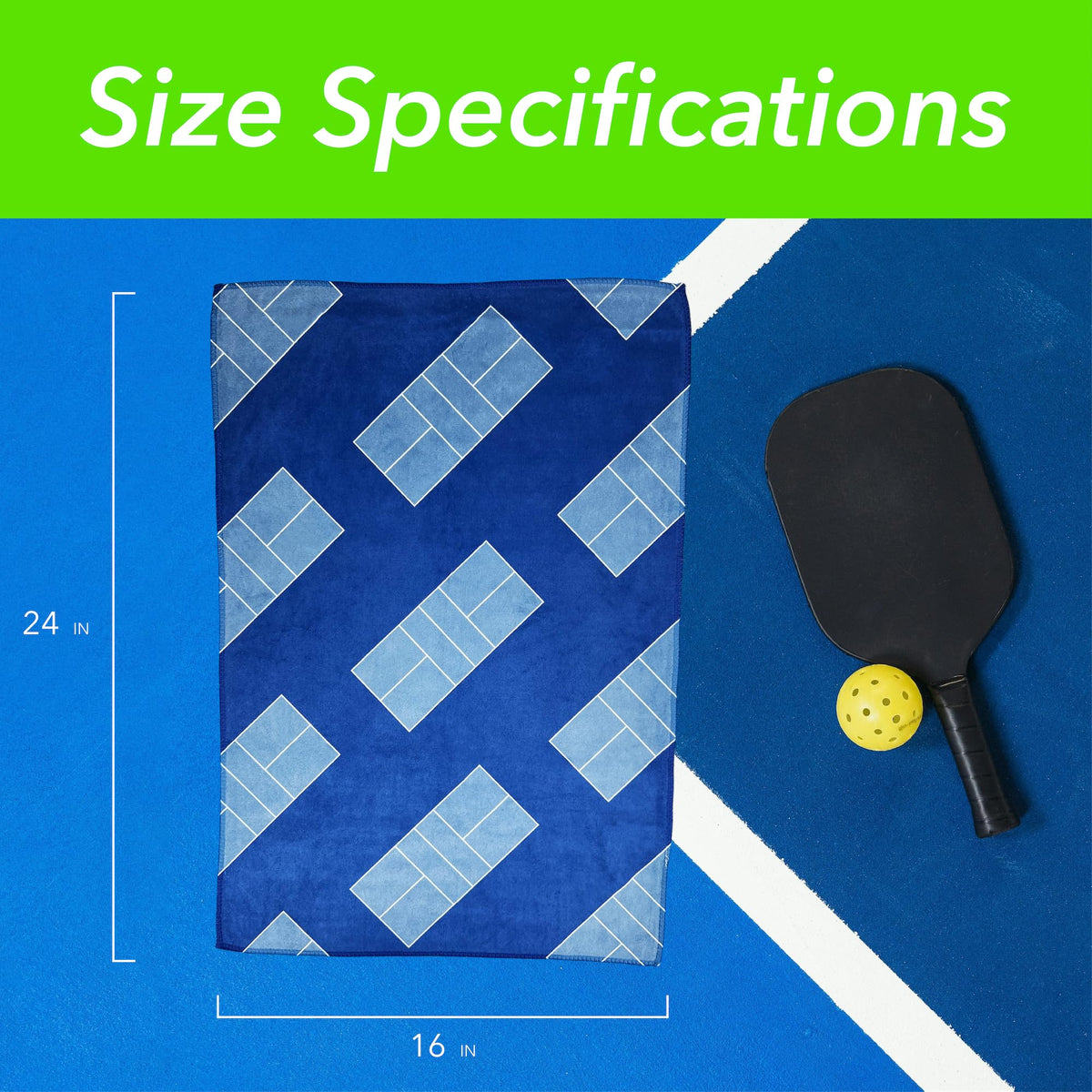 Pickleball Towel – Microfiber Sports Towel with Pickleball Pattern – Quick-Dry Sweat Towel for Pickleball Players, Accessories & Gifts (Teal Pickleball Paddles)