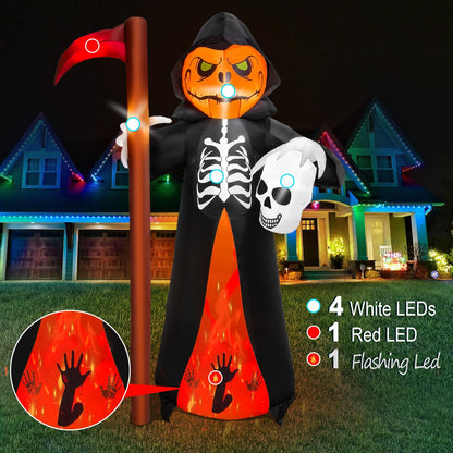 10FT Halloween Inflatable Frankenstein Archway, Halloween Monster Mouth Archway Built-in 6 LEDs for Halloween Inflatables Outdoor Decoration Blow up Frankenstein Arch for Party Haunted House