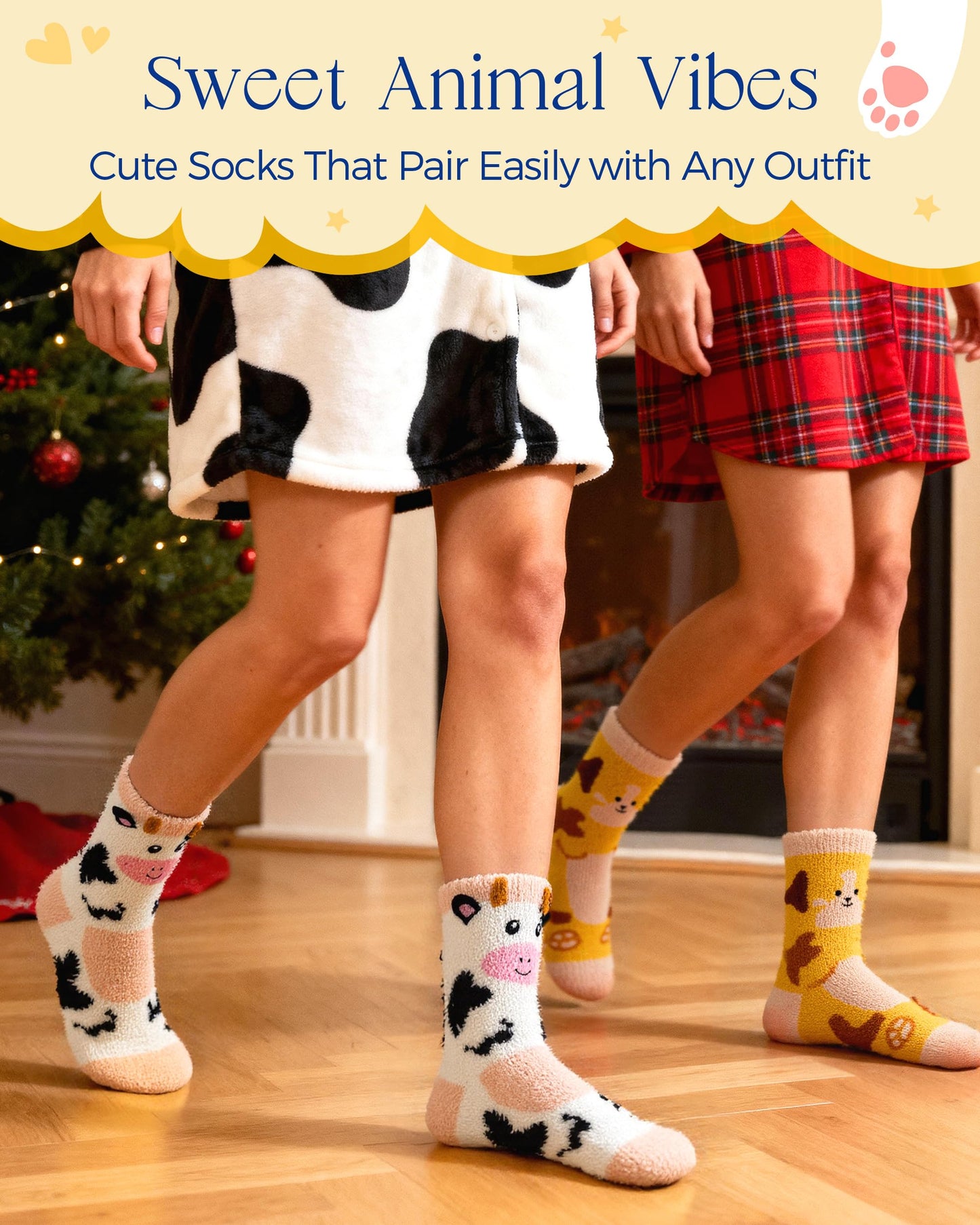 AIVEI Halloween Gifts Fuzzy Socks for Women Boo Spooky Basket Stuffers