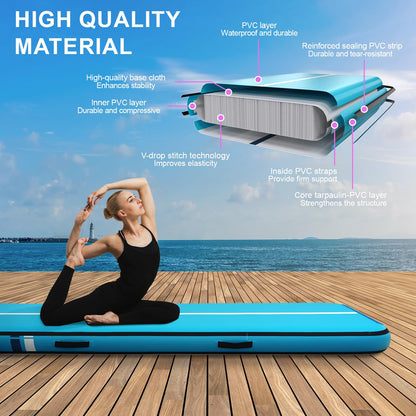 Tumble Track, Inflatable Tumbling Mat,Tumble Track Mats for Gymnastics, and Tumble Track with 4/6/8 Inches Thickness for Home, Training, Cheerleading, Yoga, Water with Pump