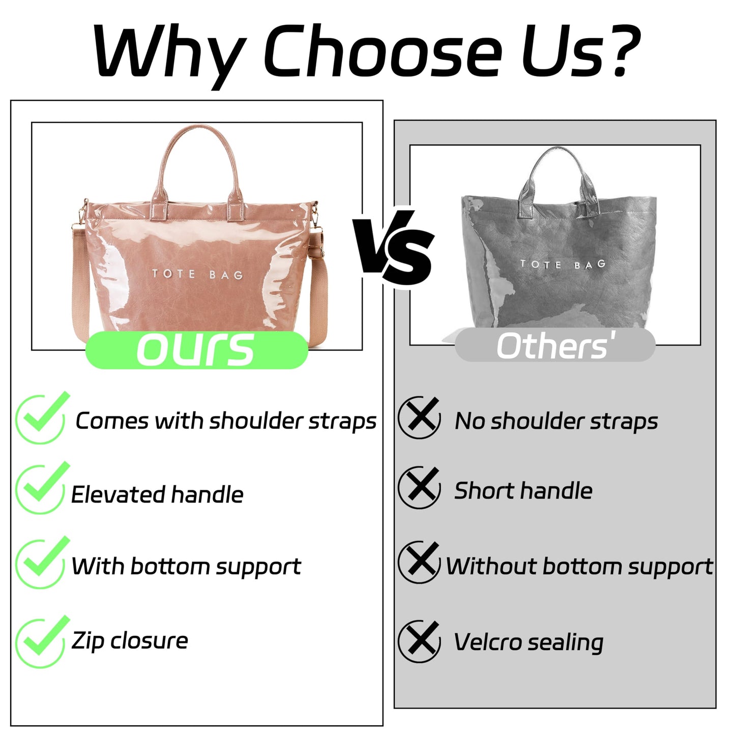 GISMTR Large PVC Tote Bag