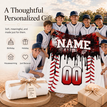 Kids Blanket Custom Baseball Blankets, Splashed Ink Throw Bed Travel
