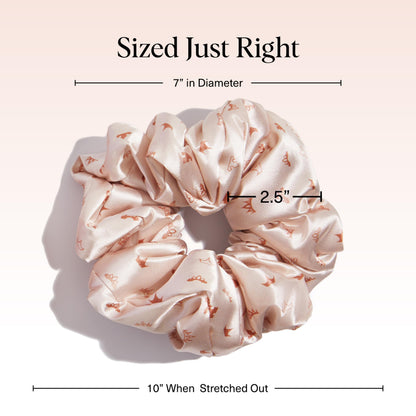 Kitsch Ultra-Petite Satin Scrunchies for Women - Cherry Blossom, 5pcs
