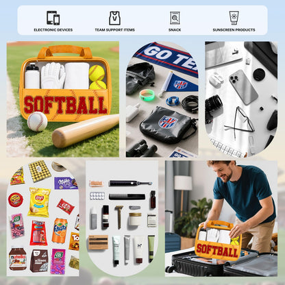 Baseball Mom Essentials Baseball Team Gifts Makeup Cosmetic Bag Clear Chenille Letter Zipper Pouch Stuff Sport Portable Travel Case