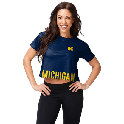 FOCO NCAA Womens Wordmark Crop Top Fashion Shirt