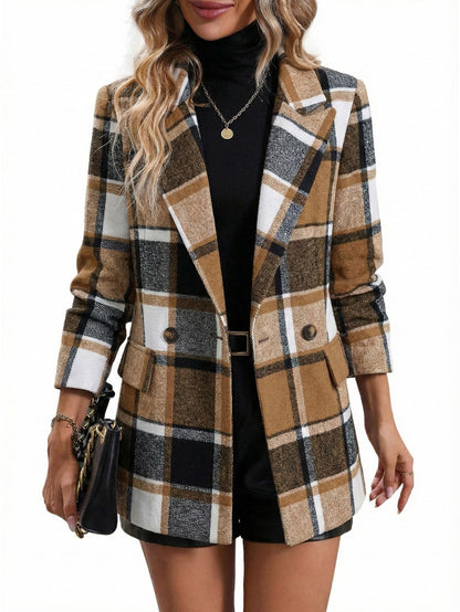 2026 Women's Fall Plaid Blazer Jacket