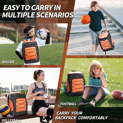 Soccer Backpack,Soccer Bag with Ball Holder and Shoe Compartment