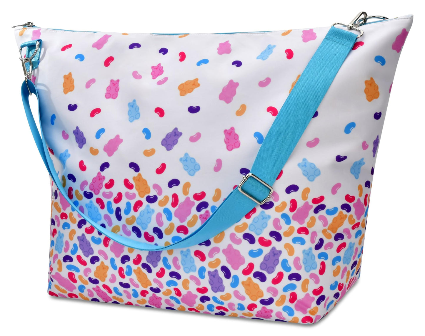 iscream Girls' Weekender Travel Tote Bag with Adjustable Strap and Interior Zipper Pocket - Bright Rainbow Collection