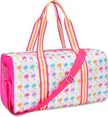iscream 17" x 11" Duffle Bag with Sturdy Nylon Exterior for Sport and Travel with Adjustable Strap - Palm Paradise