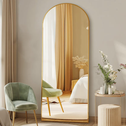 DUMOS 59"x16" Arched Full Length Mirror with Stand