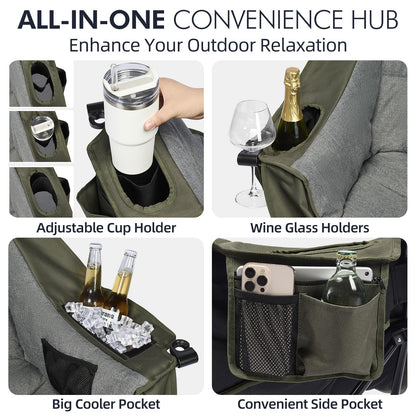 Oversized Camping Chairs for Adults - Heavy Duty Padded Outdoor Camp Chair
