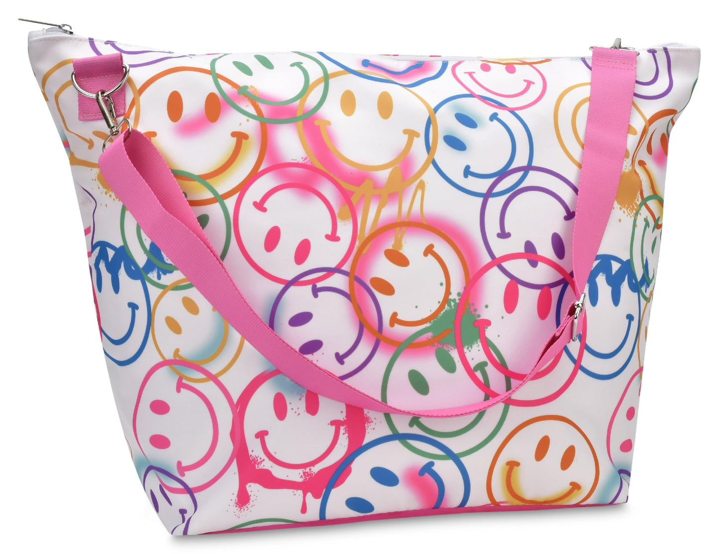 iscream Girls' Weekender Travel Tote Bag with Adjustable Strap and Interior Zipper Pocket - Bright Rainbow Collection