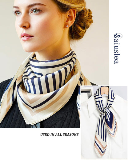 Saiusloa Neck Scarf For Womens Silky Head Scarves Hair Bandanas Square Scarf Fashion Accessories lightweight