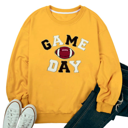 FLOYU Women Sunday Funday Sweatshirt Cute Football Graphic Pullover Game Day Weekend Tops Casual Football Season Shirt