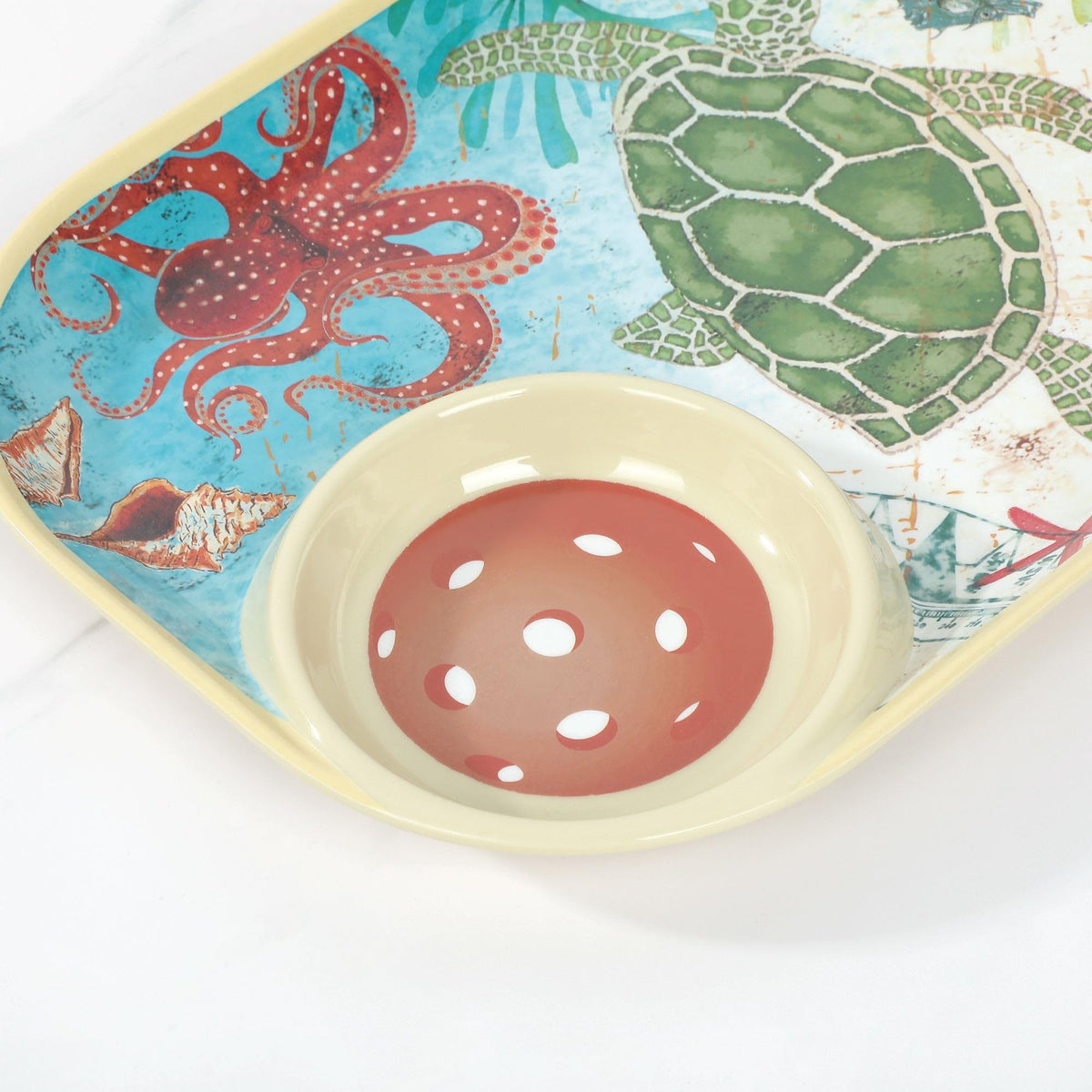 UPware Lovely Lemon Melamine Chip and Dip Snack Tray
