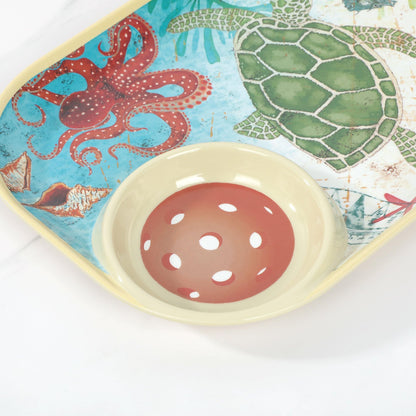UPware Lovely Lemon Melamine Chip and Dip Snack Tray