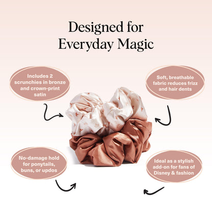 Kitsch Ultra-Petite Satin Scrunchies for Women - Cherry Blossom, 5pcs